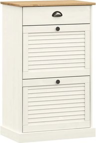 vidaXL VIGO fehér tömör fenyőfa cipőszekrény 60x35x96 cm