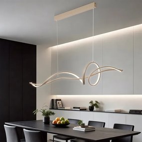Brilagi - dimmelhető LED, kábellel függesztett csillár SIGNATURE LED/55W/230V 120x23 cm bézs + távirányító