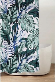 Sprchový závěs 180x200cm, poliészter, zöld lista (ZV028)