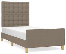 tópszínű szövet ágykeret fejtámlával 80x200 cm