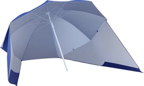 Outsunny 2 az 1-ben Strandernyő Védőtető Kék Φ210xH222cm | Aosom
