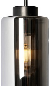 Art Deco fali lámpa fekete füstüveggel - Laura