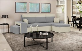 NEVADA Kinyitható sarokkanapé Világosszürke/krém