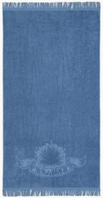 Pamut strandtörölköző L 180 cm, B 100 cm kék