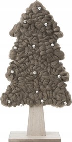 Karácsonyfa dekoráció 40 cm gyöngyök barna rusztikus alap