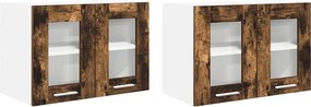 vidaXL Függő szekrény 2 pcs Füstölt tölgy 60 x 31 x 40 cm Faanyag