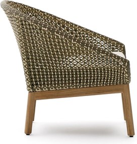 Zöld-natúr színű tömörfa kerti fotel Olbia – Kave Home