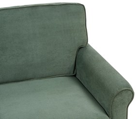 Háromszemélyes sötétzöld kordbársony kanapé RONNEBY Beliani