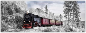 Fotótapéták 250x93 Vonat és téli aura