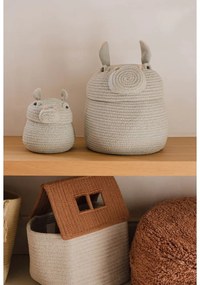 Világosszürke textil játéktároló kosár ø 15x15 cm Mini Henry the Hippo – Lorena Canals