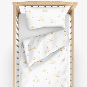 Goldea húsvéti gyermek pamut ágyneműhuzat kiságyba - kacsák 90 x 130 és 40 x 60 cm
