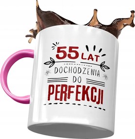 Rózsaszín Bögre Születésnapra 55 55-es 55-ös Ajándék Nyomtatott Fotóval