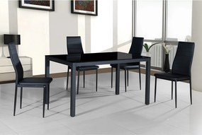 Szék, fekete műbőr/fekete fém, COLETA NOVA