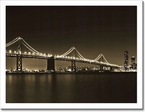 Poszterek keretben 40x30 Híd az éjszakában szépia