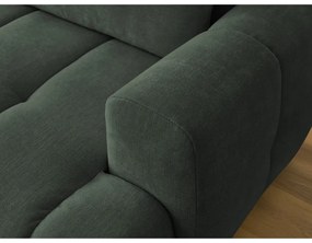 Zöld kinyitható-tárolóhelyes sarokkanapé (bal oldali-heverő résszel) Fuji – Bobochic Paris