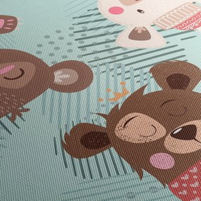 Kép - vidám mackók (120x50 cm)