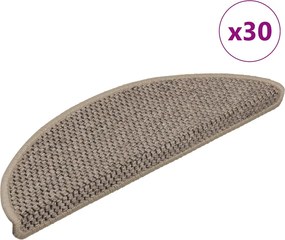 vidaXL 30 db lépcsőszőnyegek öntapadós szizál kinézetű 56x17x3 cm