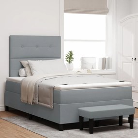 Box Spring Ágy Matraccal és Pad mosott szürke 120x200 cm Szövet