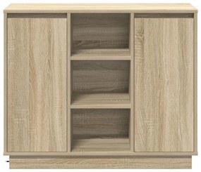 LED-es oldal szekrény Sonoma tölgy 90x32x75 cm Műszaki fa
