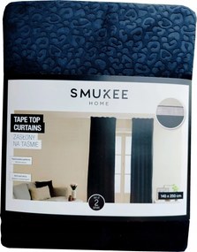 Bársony velúr függöny Smukee szalaggal 140x250 fekete pöttyös 276