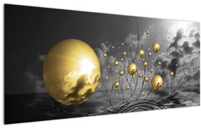 Okker gömbök képe (120x50 cm)