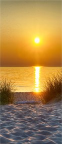 Matrica Håttérkép Naplemente tengerpart DƱnék Tenger Homok Arany fény 91x211
