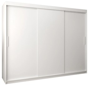 Ruhásszekrény 250 cm Toki (matt fekete + matt fehér). 1064859