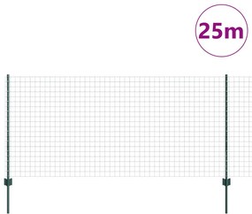 Euro Kerítés Készlet 2 db Zöld Fém 25 x 1 m kerítés Tartós
