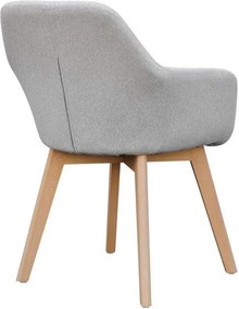 Dizájnos fotel, világosszürke/bükk, CLORIN NEW