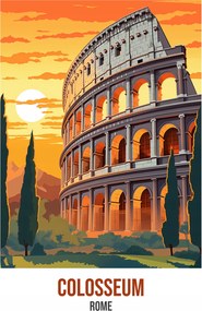 Poszter 75x100cm Colosseum, Rome