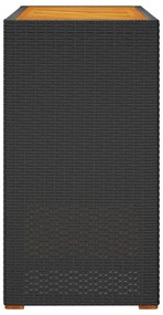 fekete polyrattan falapos kerti asztal 100x40x75 cm