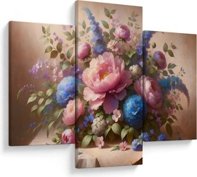 Kép - Asztal tele virágokkal (90x60 cm)