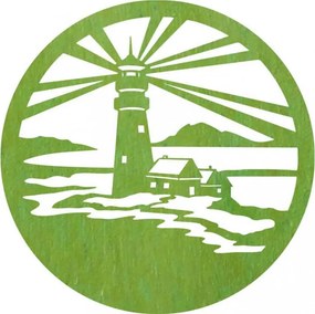 Sentop - Világítótorony modern festmény a falon - fa díszítéssel