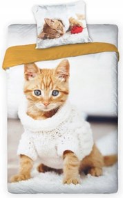 Ágyneműhuzat 160x200 70x80 Pamut Cica Realisztikus téma Best Friends