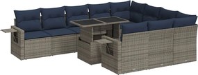 vidaXL 11 részes szürke polyrattan akácfa kerti ülőgarnitúra párnákkal