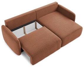 Téglavörös kinyitható-tárolóhelyes sarokkanapé (jobb oldali) Kalena – Makamii