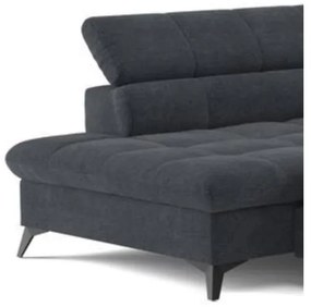 Fekete, jobbos MARANO L-alakú kihúzható sarokkanapé