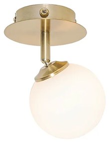 Modern spotlámpa arany opál üveggel kapcsolóval - Athén