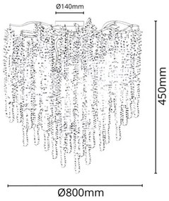 Kristály felületre szerelhető csillár 12xG9/40W/230V arany