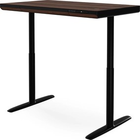 Elektromos ülő-álló íróasztal fiókkal és Qi vezeték nélküli töltővel fekete/dió, 1200 mm: ELLIS