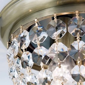 Orion DLU 1840/35-Kristály mennyezeti lámpa PLAFOND 3xE27/40W/230V átm. 35 cm bronz