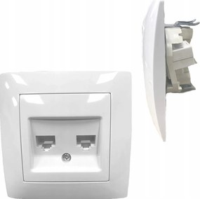 Telefon aljzat Számítógép aljzat Süllyesztett fehér Wesa