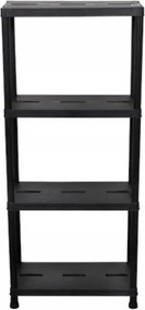 Műanyag könyvespolc 60 x 30 x 130 cm Marina fekete, Szerszámokhoz, Dobozokhoz