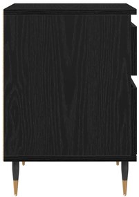 Éjjeli szekrények 2db Fekete tölgy 40x35x50 cm Szerelt fa