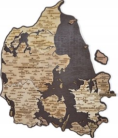 Dánia Térkép Falra Fa Kép Fa Fali Dekoráció Kézzel Készített