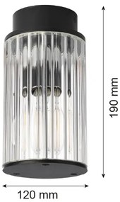 Argon 8773 - Kültéri mennyezeti lámpa NORFOLK 1xE27/15W/230V IP44 fekete