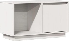 vidaXL fehér tömör fenyőfa TV-szekrény 74x35x44 cm