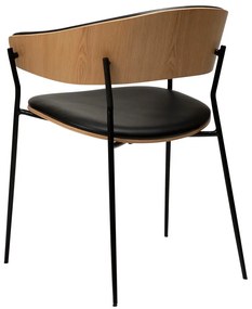 Fekete-világos natúr színű karfás étkezőfotel Crib – DAN-FORM Denmark