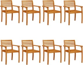 vidaXL 8 db tömör akácfa kerti szék 59x55x85 cm
