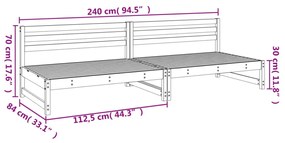 2 db fekete kerti tömör fenyőfa középső kanapé 120 x 80 cm